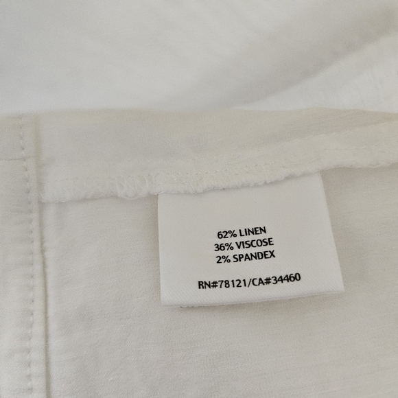 Eileen Fisher Shorts Size 16 White Walking NWT Linen Viscose Stretch Pockets - Picture 14 of 16